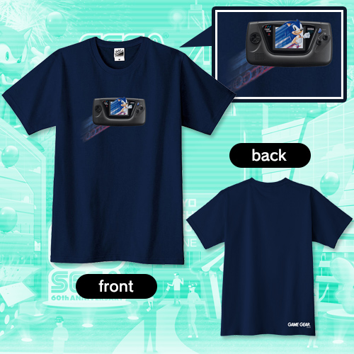 ほぼ実物大「ゲームギア&ソニック」Tシャツ（M/L/XL）